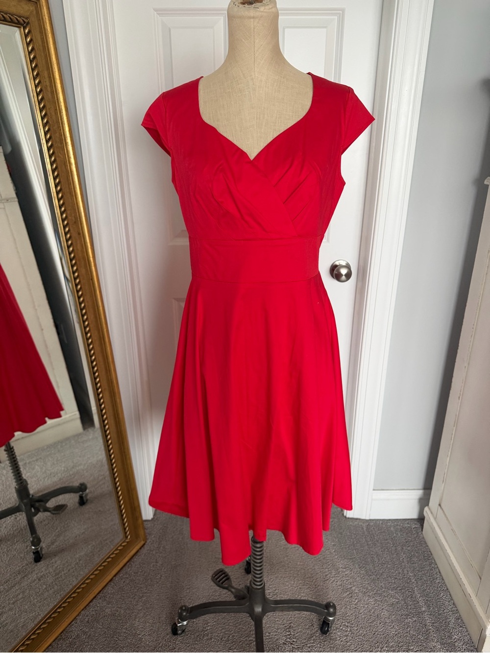 Classic Red Fit-and-Flare Dress